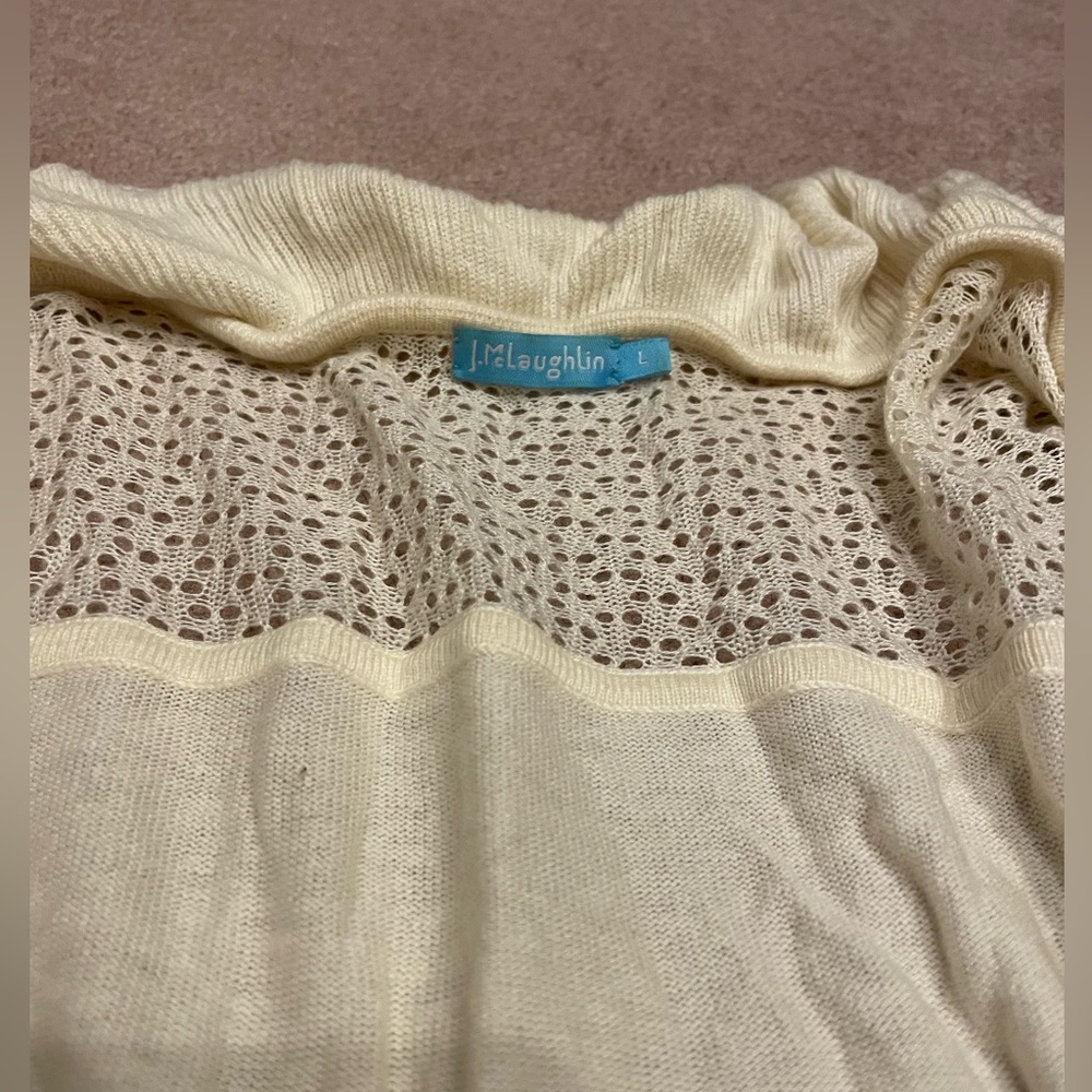 J. McLaughlin Ruffle Cream Cardigan - Picture 4 of 4
